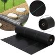 Geotextil, 1,6x50m, 90g/m², UV-álló, fekete - gyomirtó kertszőnyeg, PP talajtakaró növényvédelemhez