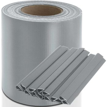   Belátásgátló, világos szürke színű árnyékoló 19cmx35m, 20db rögzítővel, 450g/m2, UV védelem