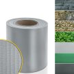 Belátásgátló, világos szürke színű árnyékoló 19cmx35m, 20db rögzítővel, 450g/m2, UV védelem