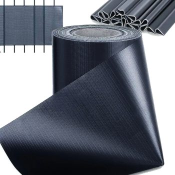   Belátásgátló, sötétszürke színű árnyékoló 19cmx35m, 20db rögzítővel, 450g/m2, UV védelem, 