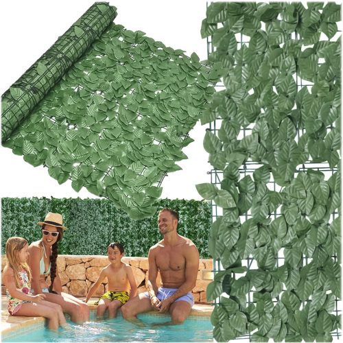 Borostyán árnyékoló erkélyre és kerítésre, 0,5 m x 5 m, zöld színű műsövény