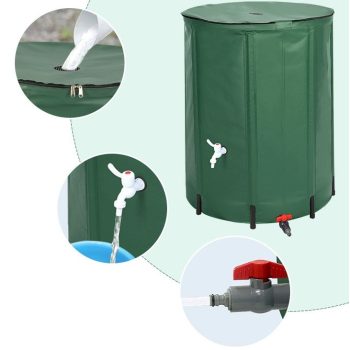 Összecsukható esővízgyűjtő tartály, zöld, 100 L