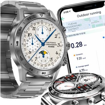   Vízálló férfi okosóra, 1,45 hüvelyk E2E technológiával (Edge to Edge),  Android, iOS