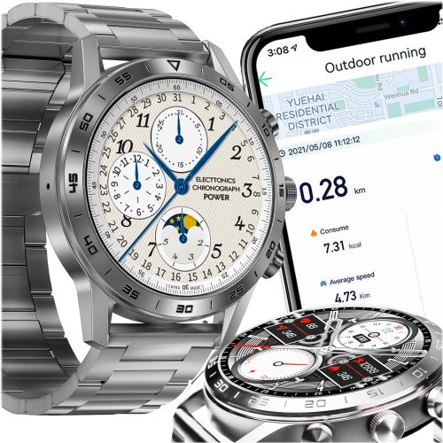 Vízálló férfi okosóra, 1,45 hüvelyk E2E technológiával (Edge to Edge),  Android, iOS