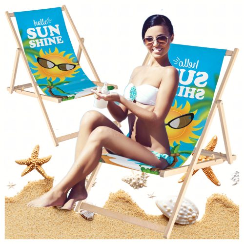 2 db-os összecsukható, fa kerti napozóágy készlet