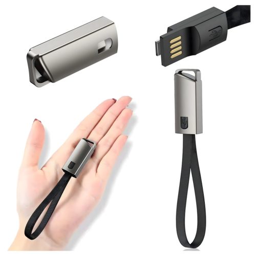 Kábeltöltő kulcstartó nyakpánt USB-C - USB-A – Gyors és stílusos töltés!