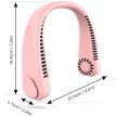 Hordozható nyakventilátor, 1200mAh, USB töltés, Állítható sebesség, Rózsaszínű