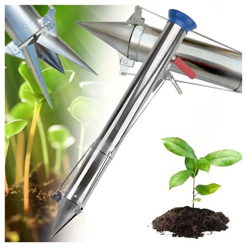 Kézi ültetőgép hagymák, palánták és növények ültetéséhez, hosszú acél