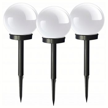 Napelemes Kerti golyólámpa, LED, 3 db