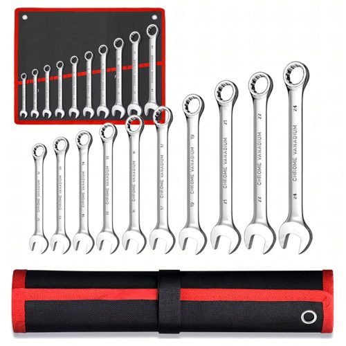 10 részes csillag-villáskulcs készlet, Dugókulcsok 8-24 mm + tok