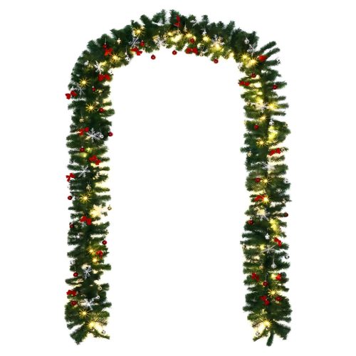 Karácsonyfa LED fényfüzér gömbdíszekkel,  2,7 m-es 