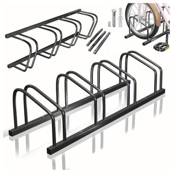   Kerékpártartó 4 kerékpárhoz, Kerékpártartó, Fekete acél, Nagy, Masszív, 100x32,5x26