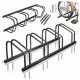 Kerékpártartó 4 kerékpárhoz, Kerékpártartó, Fekete acél, Nagy, Masszív, 100x32,5x26