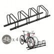 Kerékpártartó 4 kerékpárhoz, Kerékpártartó, Fekete acél, Nagy, Masszív, 100x32,5x26