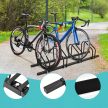 Kerékpártartó 4 kerékpárhoz, Kerékpártartó, Fekete acél, Nagy, Masszív, 100x32,5x26
