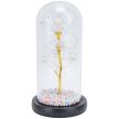 Örök Fehér Rózsa LED-es fehér rózsa üvegbúrában, elegáns ajándék különleges alkalmakra