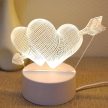 Szerelem szívek 3D illúziós éjszakai fény gyerekeknek hálószobába ajándék USB