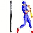 Baseballütő alumínium 25" 64 cm erős edző fekete