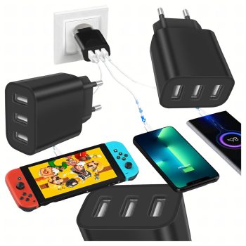 Nagy teljesítményű 3xUSB 5V/3.4A fali töltő 