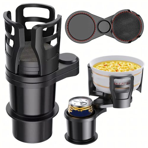 2 az 1-ben autós pohártartó italokhoz és kávéhoz, 360°-ban forgatható, állítható