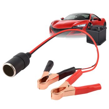   12V/24V-os szivargyújtó aljzat adapter krokodilcsipeszekkel