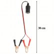 12V/24V-os szivargyújtó aljzat adapter krokodilcsipeszekkel