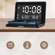 3 az 1-ben digitális ébresztőóra, vezeték nélküli töltő 15 W-os, hőmérővel 