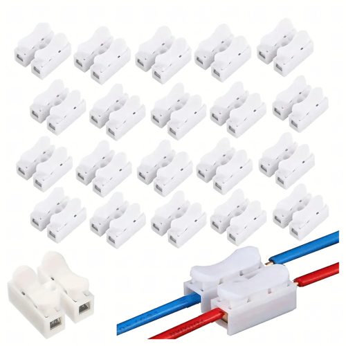 20 db gyorscsatlakozós 2 tűs sorkapocs csatlakozó CH2 kábelvezetékekhez