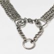 Erős fém láncos fojtónyakörv kutyáknak, 3 soros, 45 cm-es lánccal