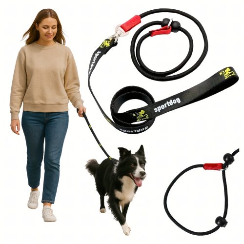 Nejlon húzópóráz 140 cm-es kiképzőpóráz gyalogláshoz és tréninghez – póráz és nyakörv egyben