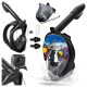 Teljes arcra való snorkel búvármaszk L/XL 180°-os panorámás látómező