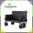 Összecsukható kerti kocsi, strandkocsi, horgászkocsi üléssel és kerekekkel XL méretben