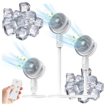   Akkus Álló ventilátor,  állítható magasság, Távirányítóval