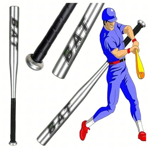 Baseballütő alumínium 25" 64 cm erős edző ezüst színű