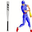 Baseballütő alumínium 25" 64 cm erős edző ezüst színű