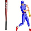 Alumínium Baseballütő 25" 64cm Edző Piros