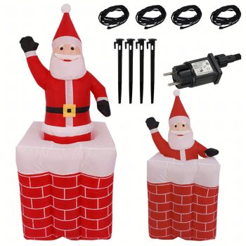 Felfújható Mikulás kéményben 160 cm LED világítással