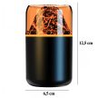 Légnedvesítő, LED aromaterápia, vulkántűz-effektus, aroma diffúzor