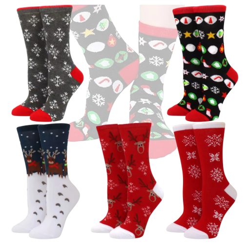 Karácsonyi pamut zokni színes 5 pár, 37-43