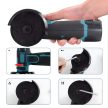 3"-os akkus sarokcsiszoló 12 V-os, kis teljesítményű, szénkefe nélküli akkumulátorral, 76 mm-es átmérővel