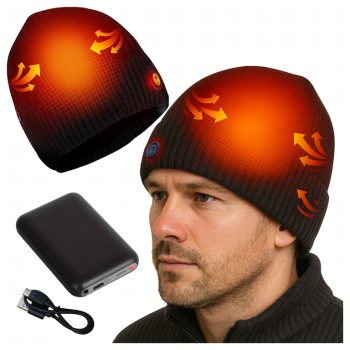   Fűthető téli sapka puha kényelmes anyagból, mosható, elektromos, külső akkumulátorral
