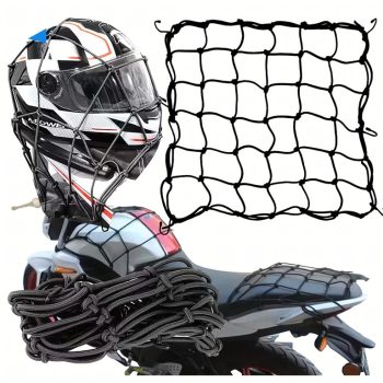   Gumi csomagtartóháló 30×30 cm, biztonságos, 6 acélhoroggal