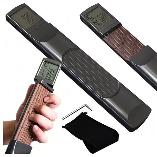 Digitális gitár akkordtréner képernyővel, hordozható mini gitár