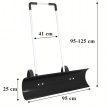 Kerekes Hóeke 95 cm Állítható Nyéllel, Csúszásmentes Fogantyúval és Masszív Acélszerkezettel