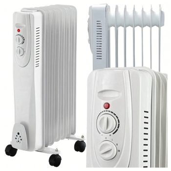   Elektromos radiátor energiatakarékos termosztáttal, 1500 W, 7 bordás, nagy