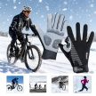 Téli kesztyű futáshoz és kerékpározáshoz, állítható pánt, értintőképernyő kompatibilis - L méret