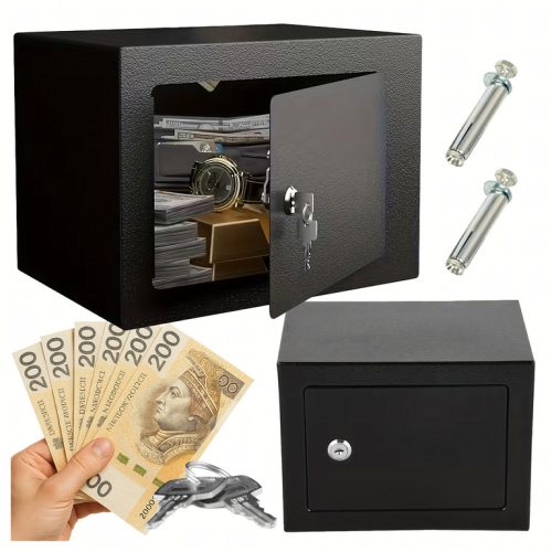 Otthoni irodai széf, kulcsrakész, erős, szilárd páncélszekrény 