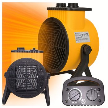   Elektromos fűtőventilátor – 2000 W, termosztáttal, energiatakarékos, PTC elemmel ellátott