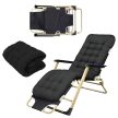összecsukható kerti nyugágy párnával, fekete