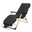 összecsukható kerti nyugágy párnával, fekete